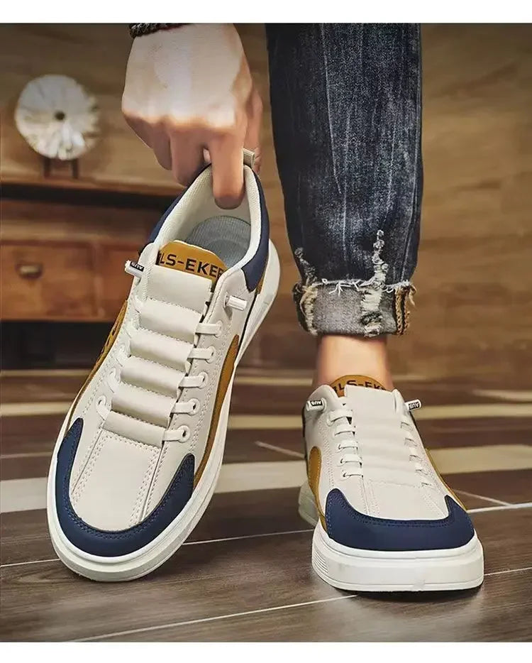 New Men's Shoes Leather Fashion Low-top Men's Casual Trendy Shoes Running Sports