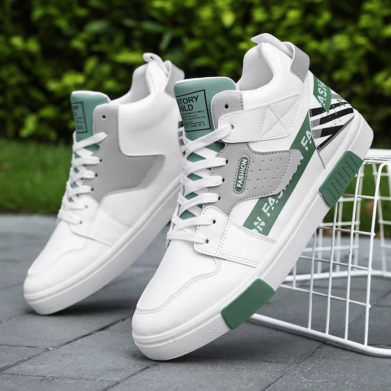 Men's Skateboarding Shoes 46 High Top Casual Sneakers Breathable Street Shoes Black Flats Shoes  Walking Shoes Chaussure Homme