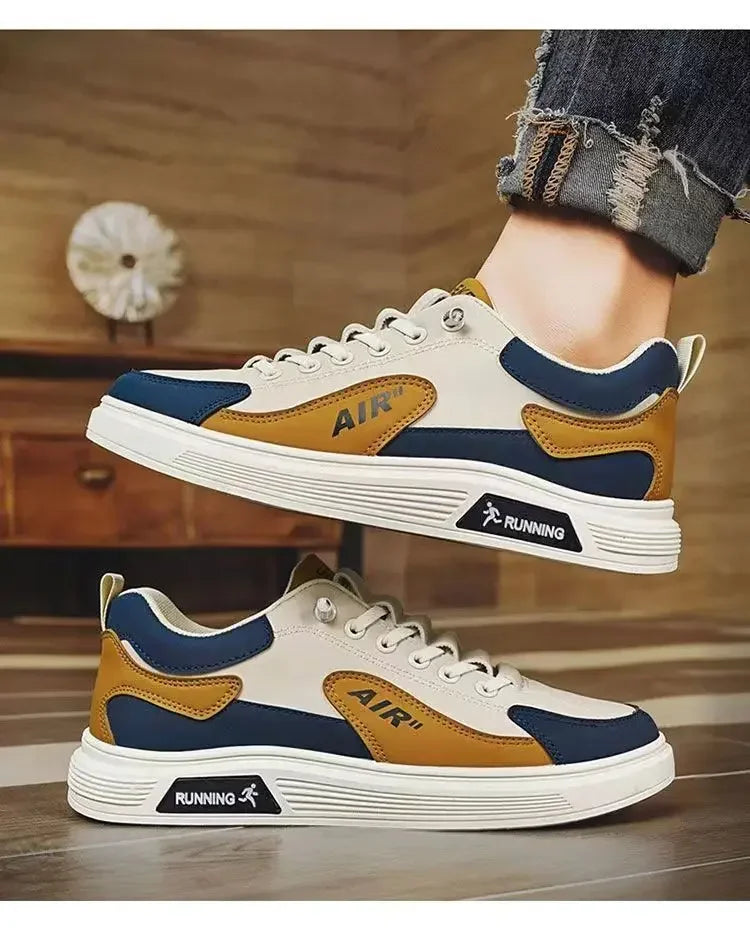 New Men's Shoes Leather Fashion Low-top Men's Casual Trendy Shoes Running Sports