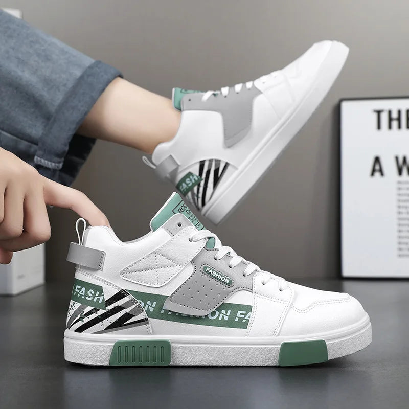 Men's Skateboarding Shoes 46 High Top Casual Sneakers Breathable Street Shoes Black Flats Shoes  Walking Shoes Chaussure Homme