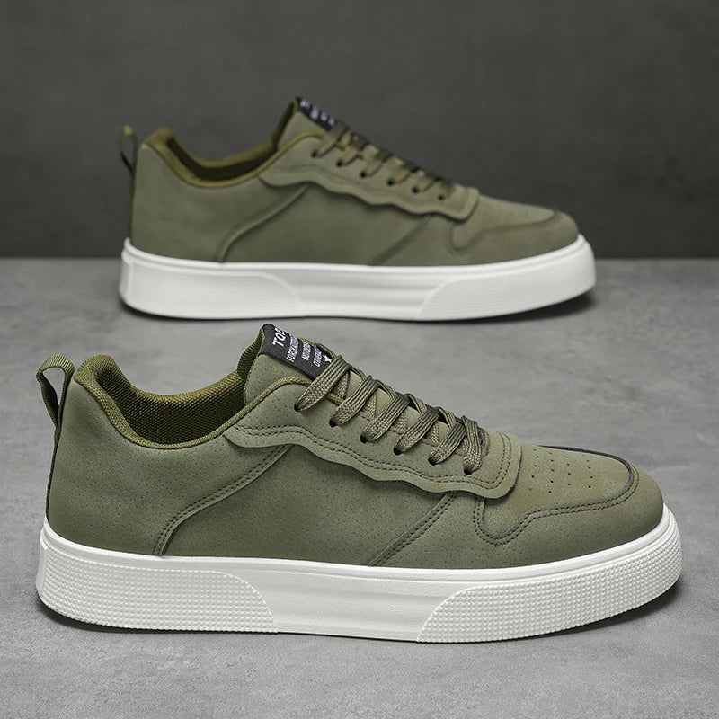 Men's Shoes Spring and Autumn New Style Green Black Red Sports Shoes Soft Sole Breathable Men's Low-Top Versatile Casual Shoes